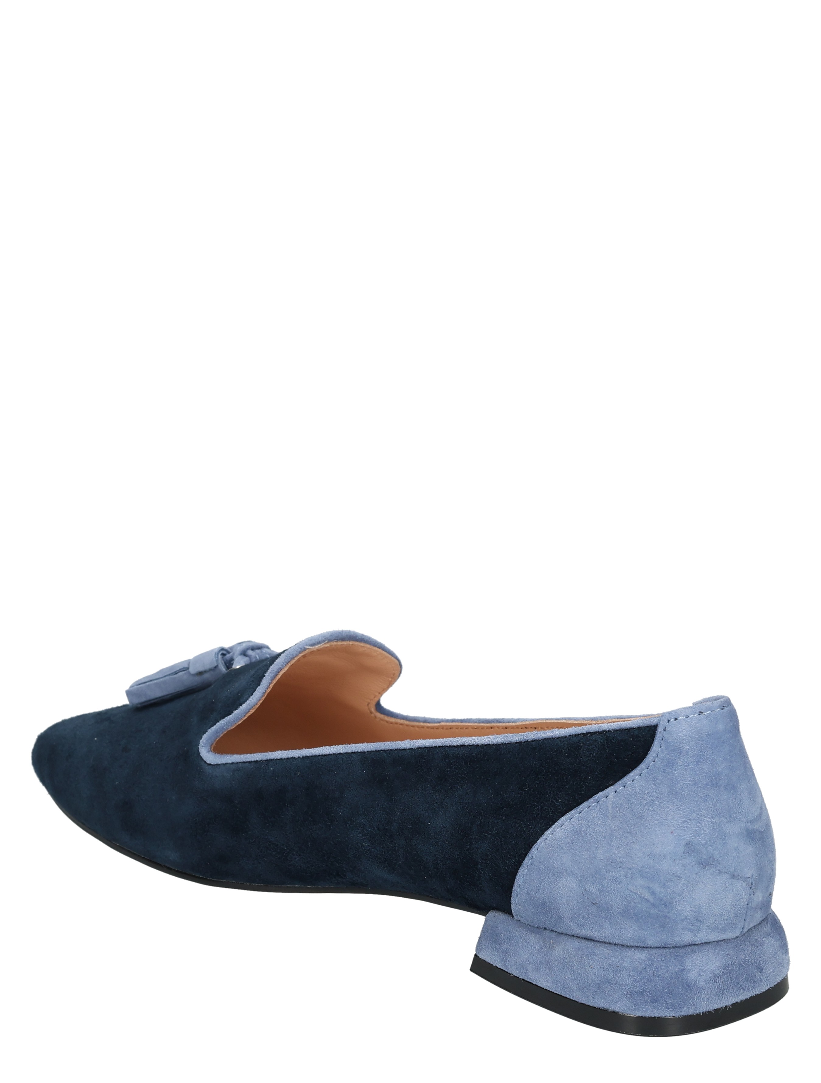 slipper, mocassin, suede, donkerblauw, dames
