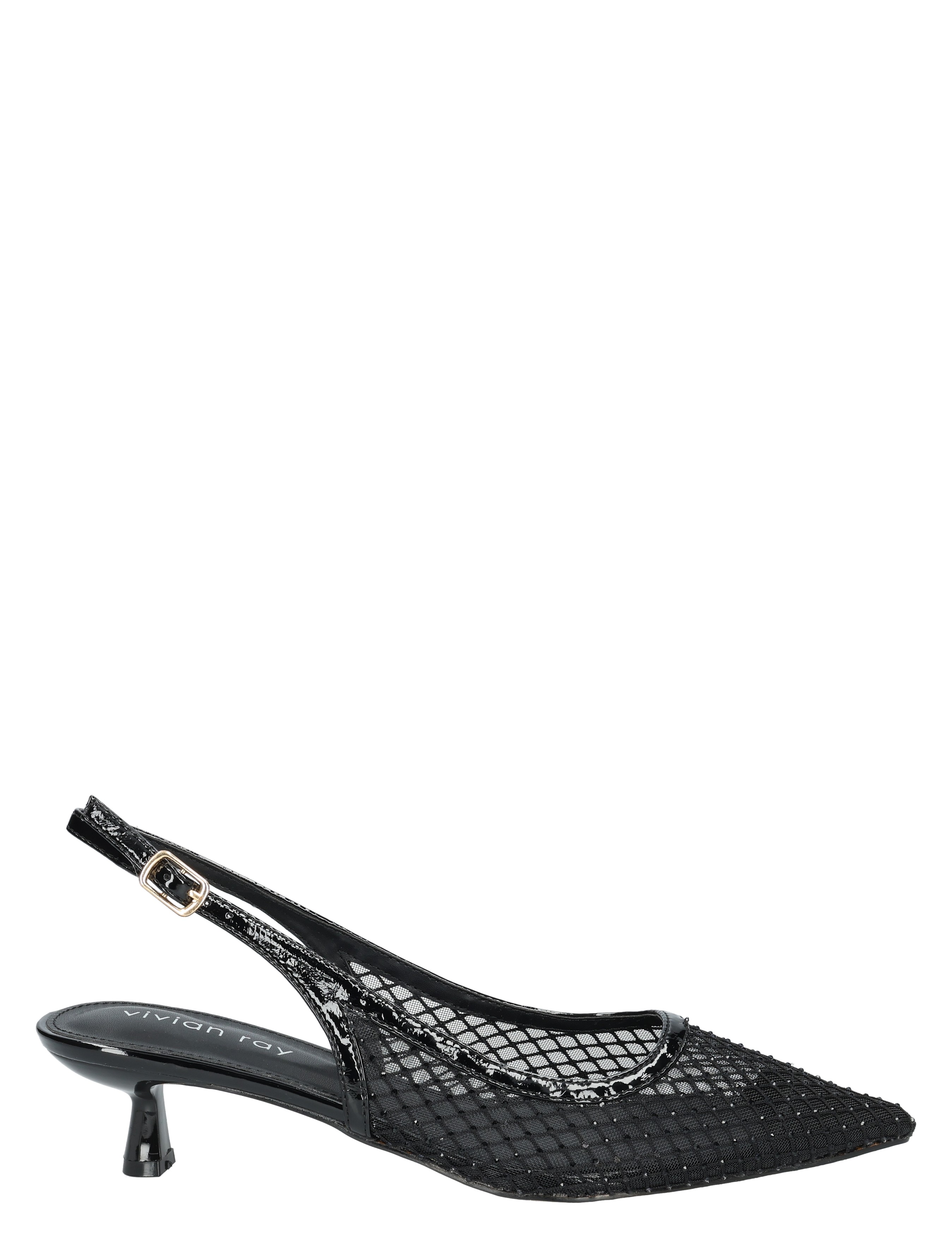 Vivian Ray - Zhou 2615022 Black Mesh - Dames - Slingbacks - 50207_11_1