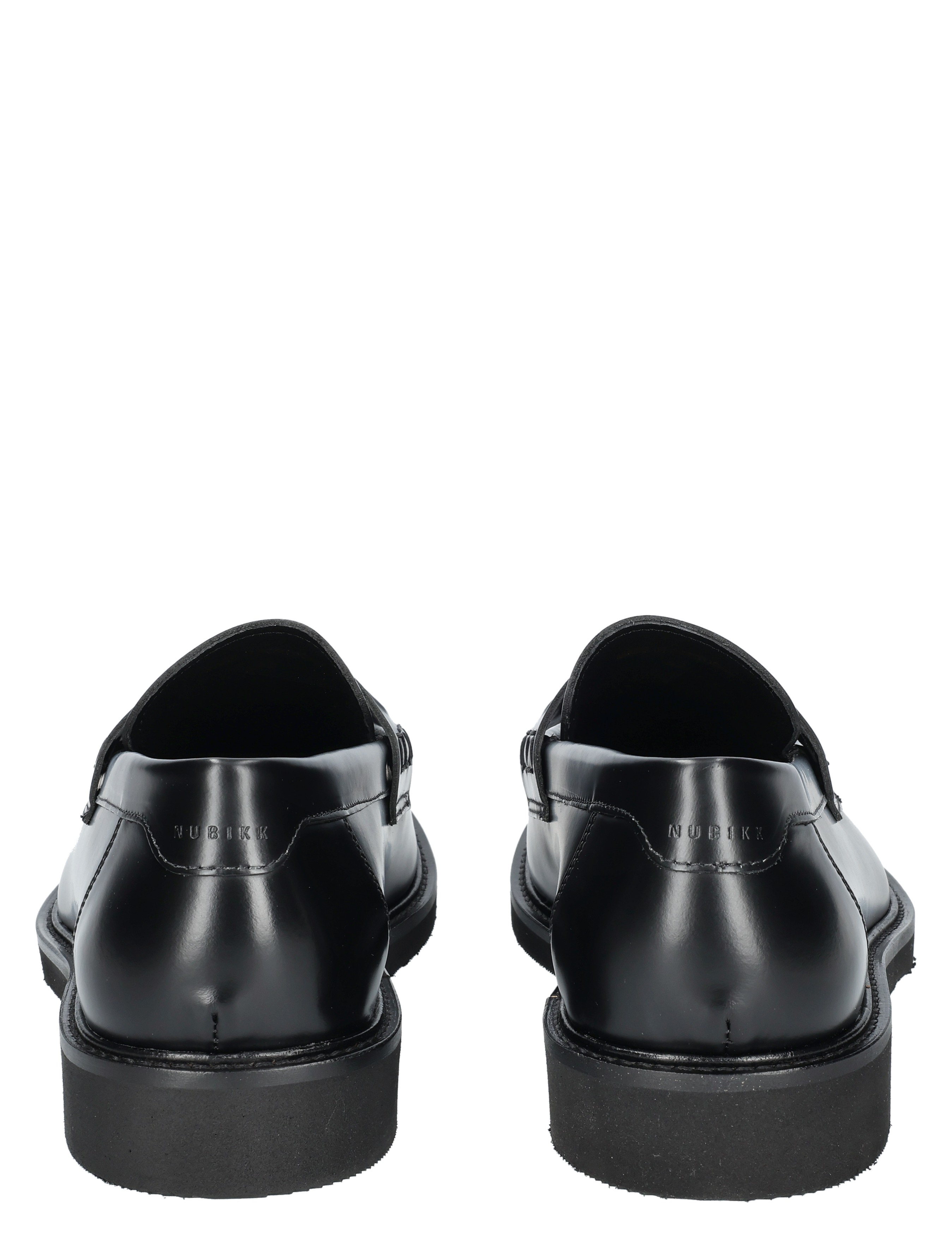 black shoes, loafer, leder, slip-on, achterkant