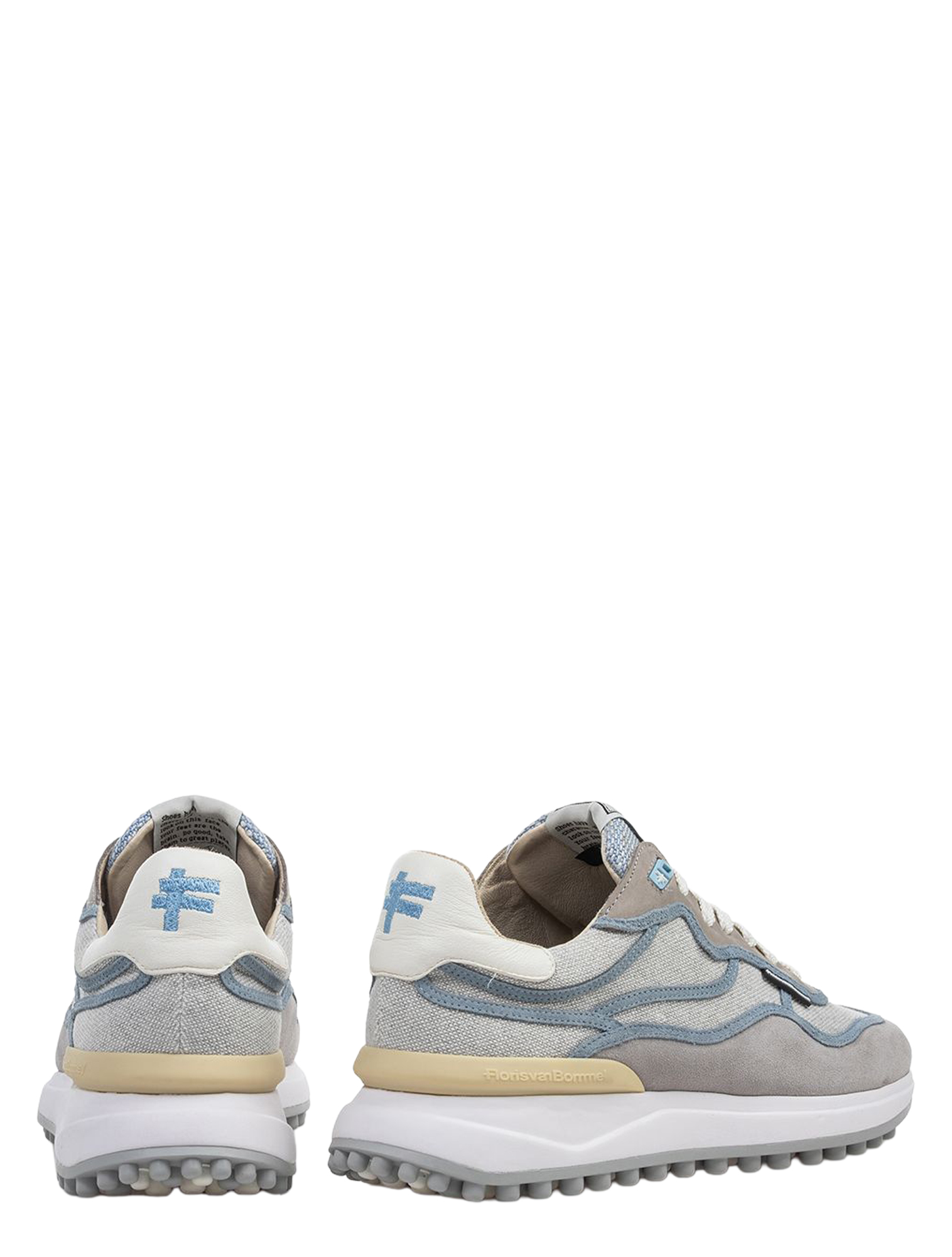 sneaker, grijs, leder, suède, witte zool