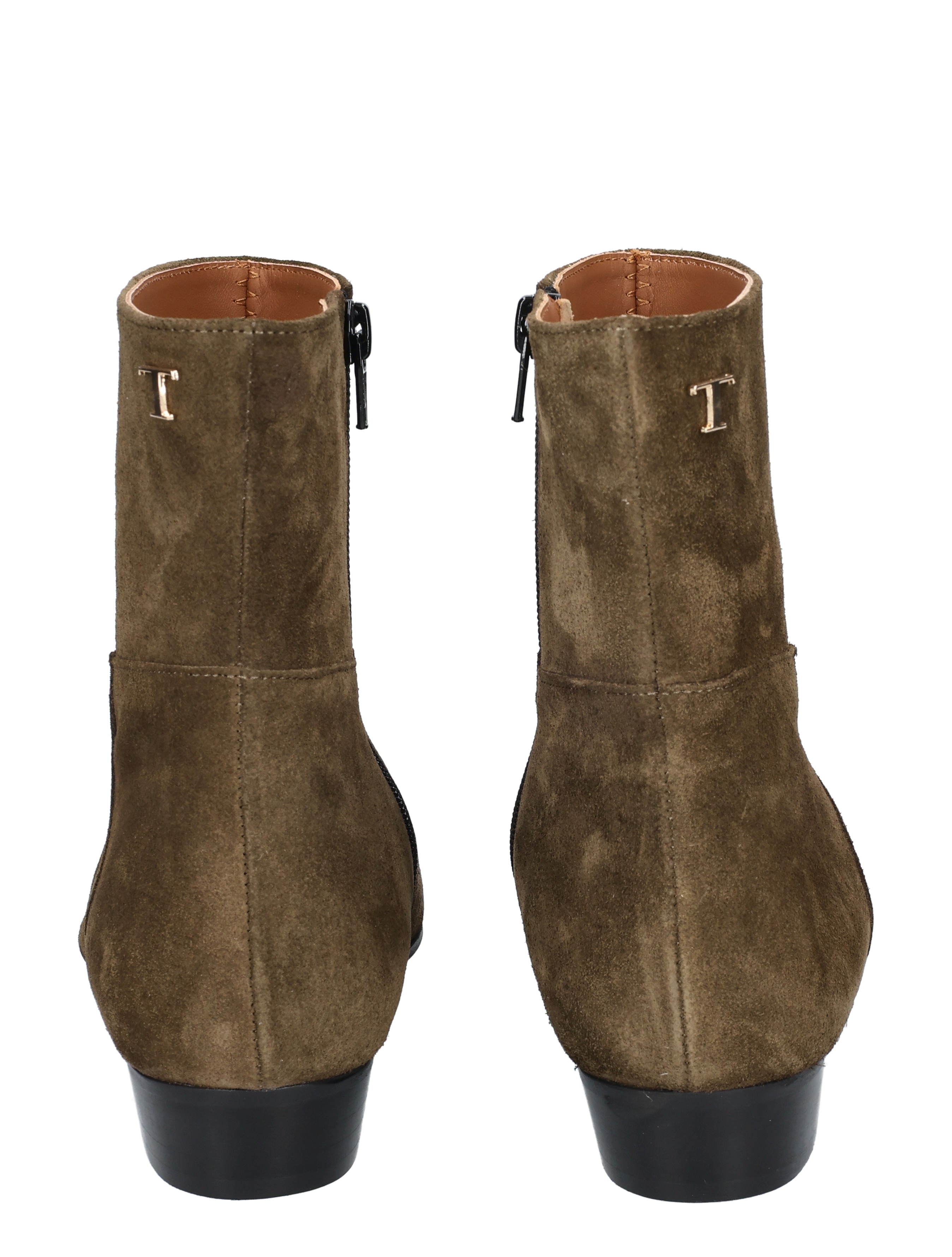 boots, ankle boots, suede, brown, zipper