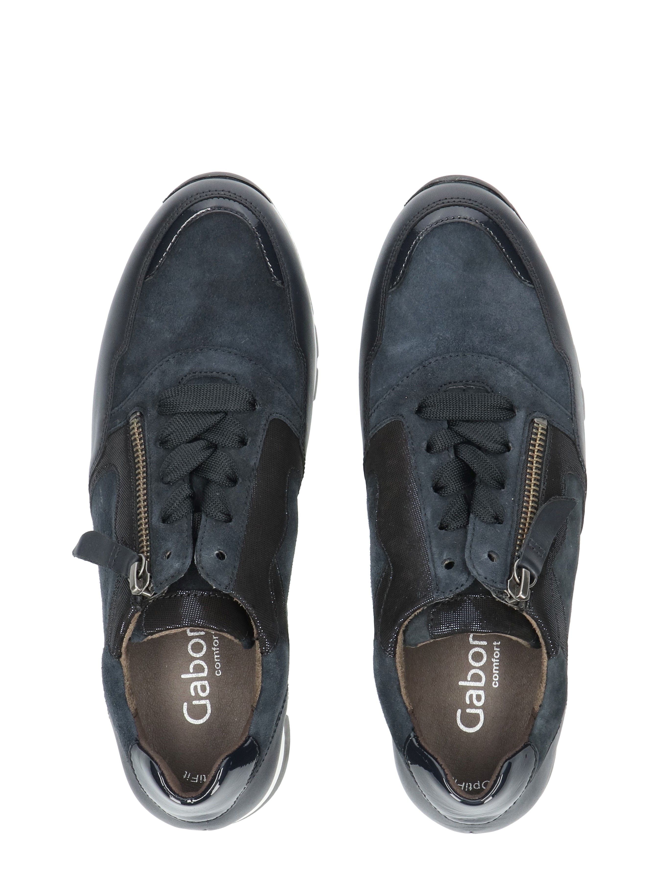 sneakers, donkerblauw, suède, zijklep(r) rits, luxe casual