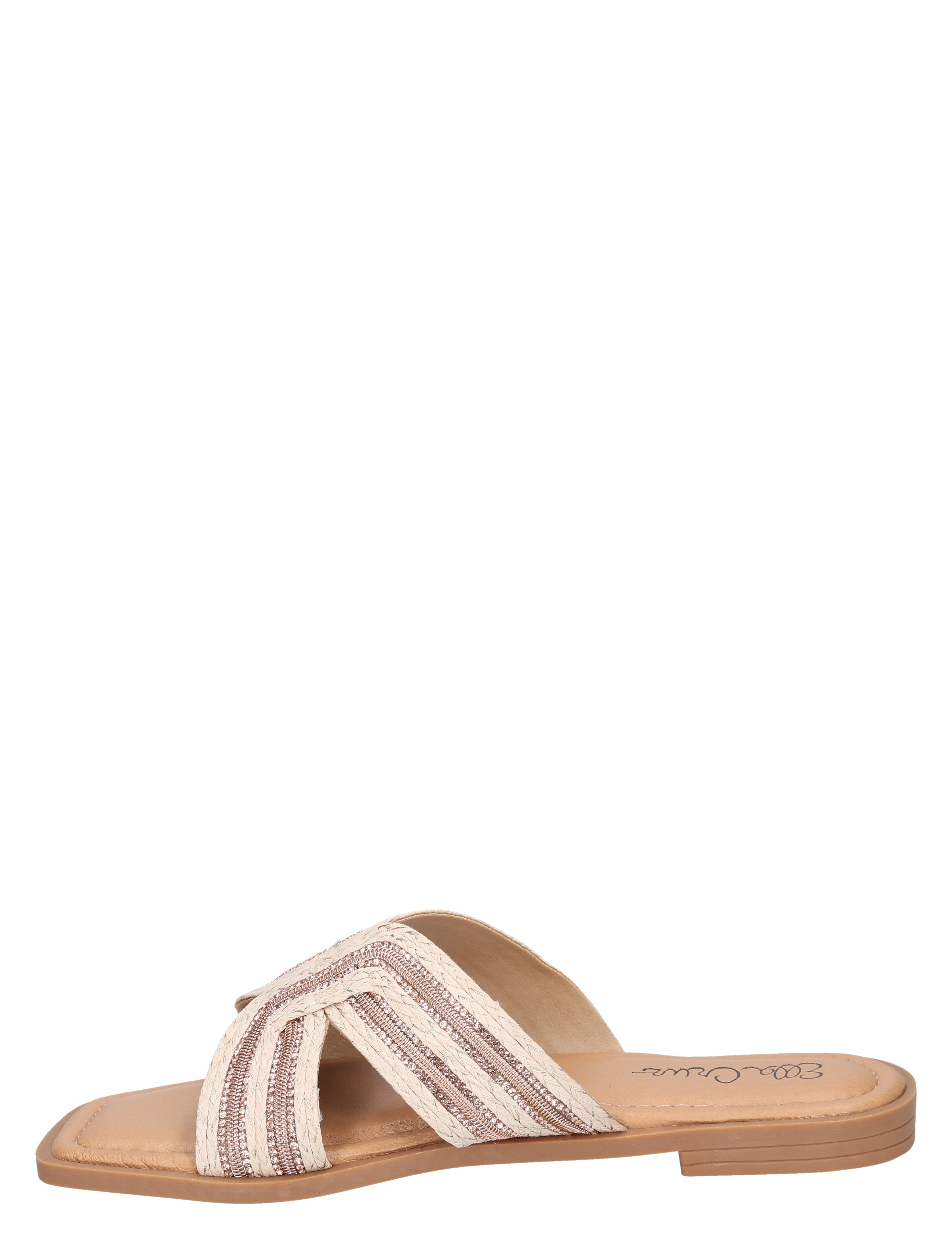 sandalen, slipper, open-toe, bandjes, crème