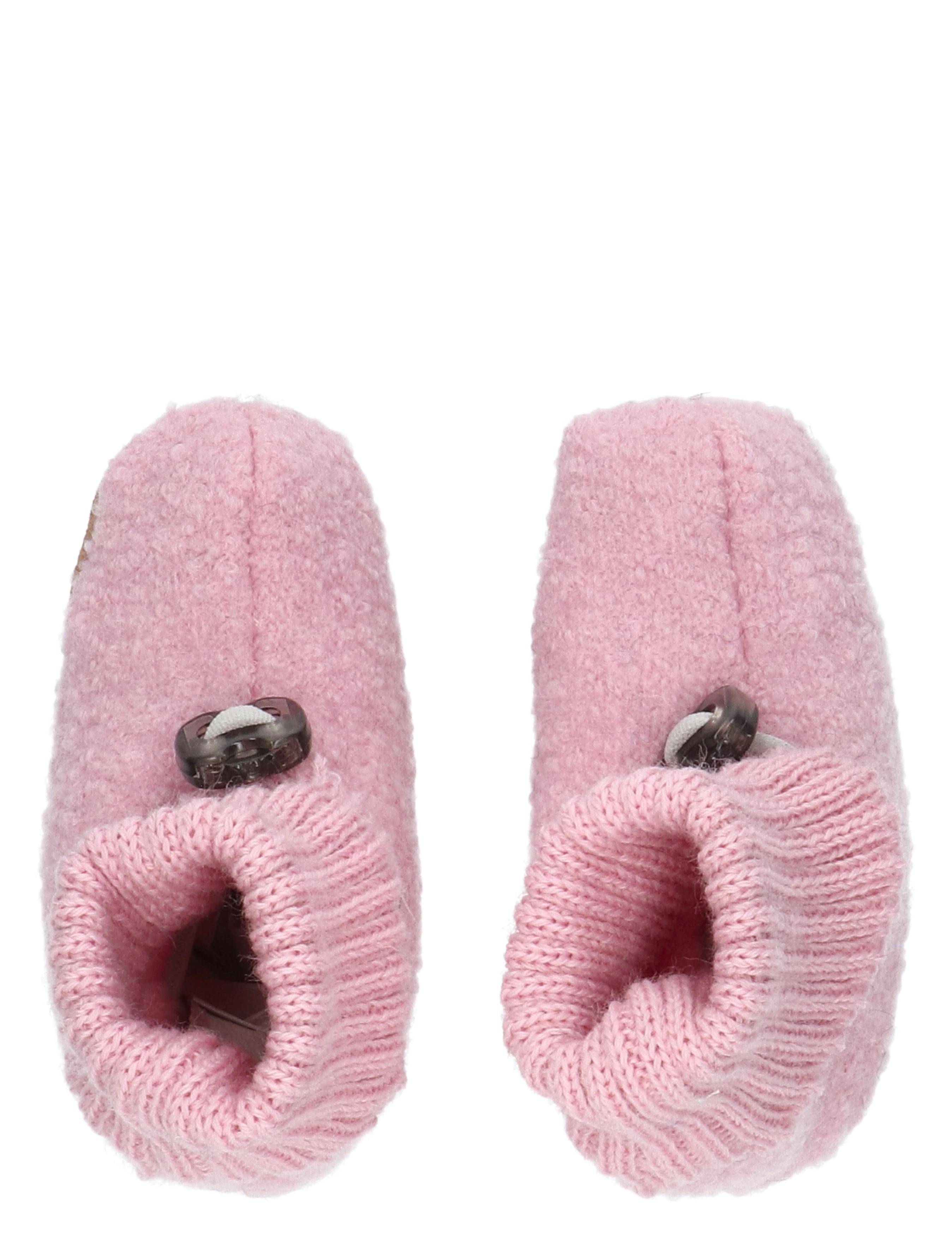 baby, slippers, pink, knitted, buckle