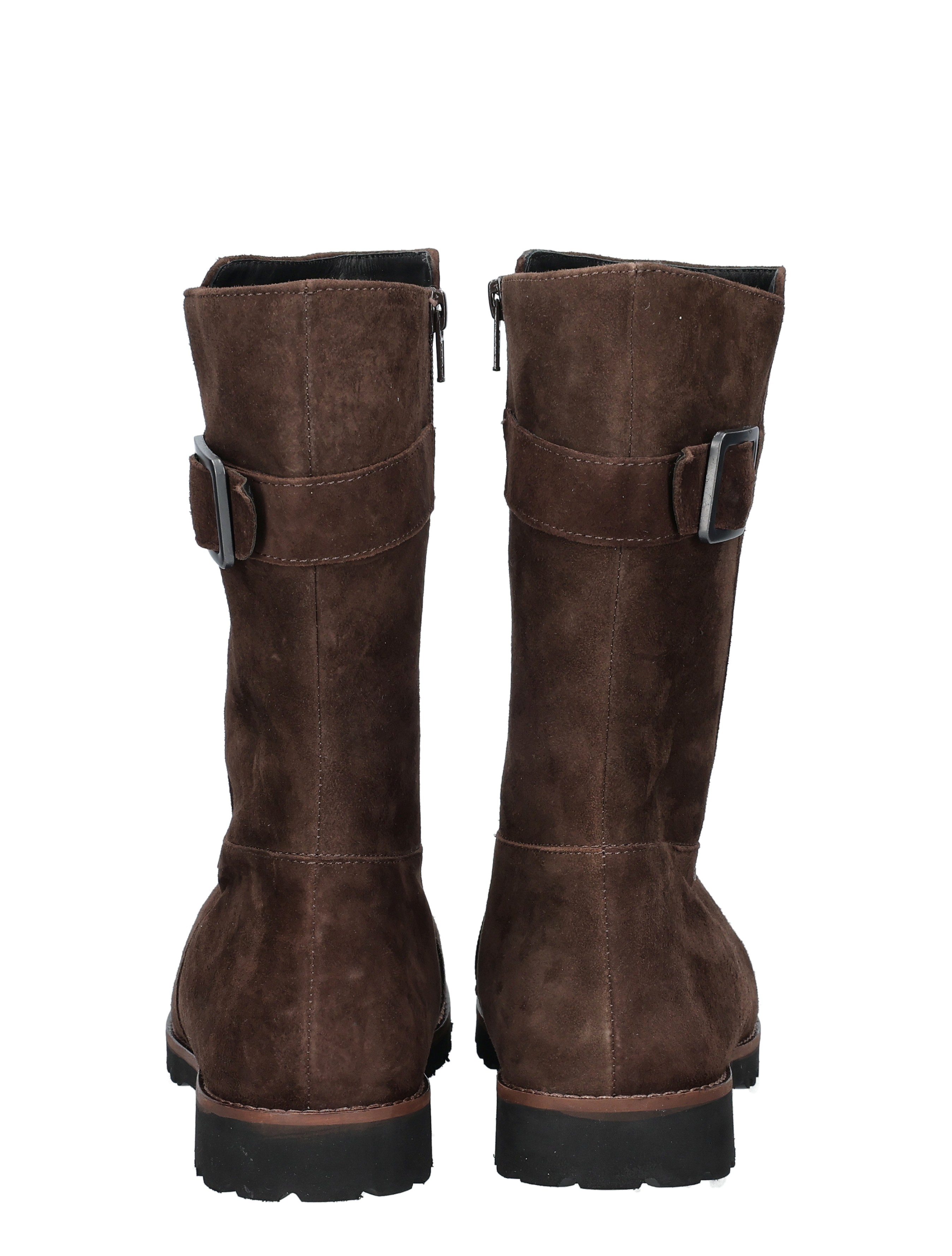 boot, ankle, brown, suede, strap